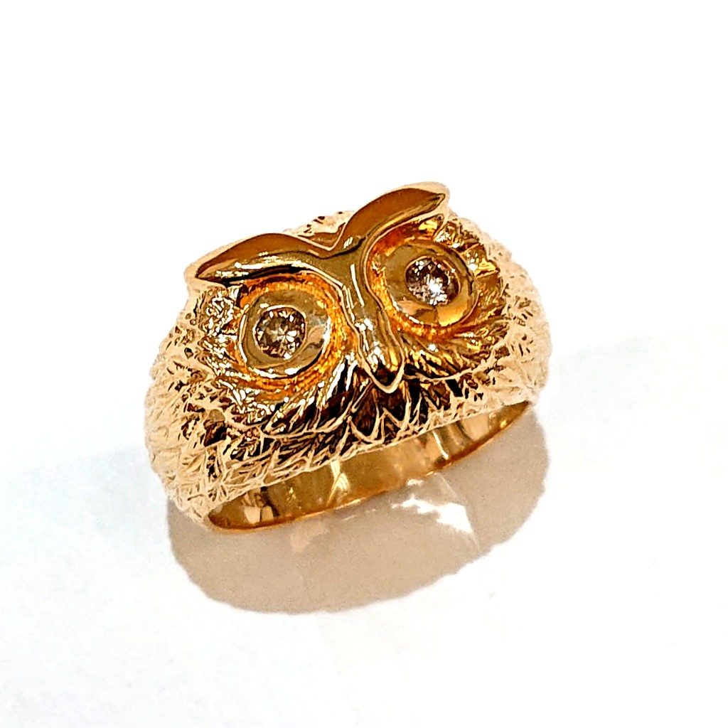 18金 梟モチーフ デザインリング